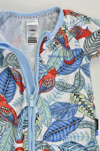 Bonds Size 00 (3-6 months) Birds and Leaves Short Wondersuit