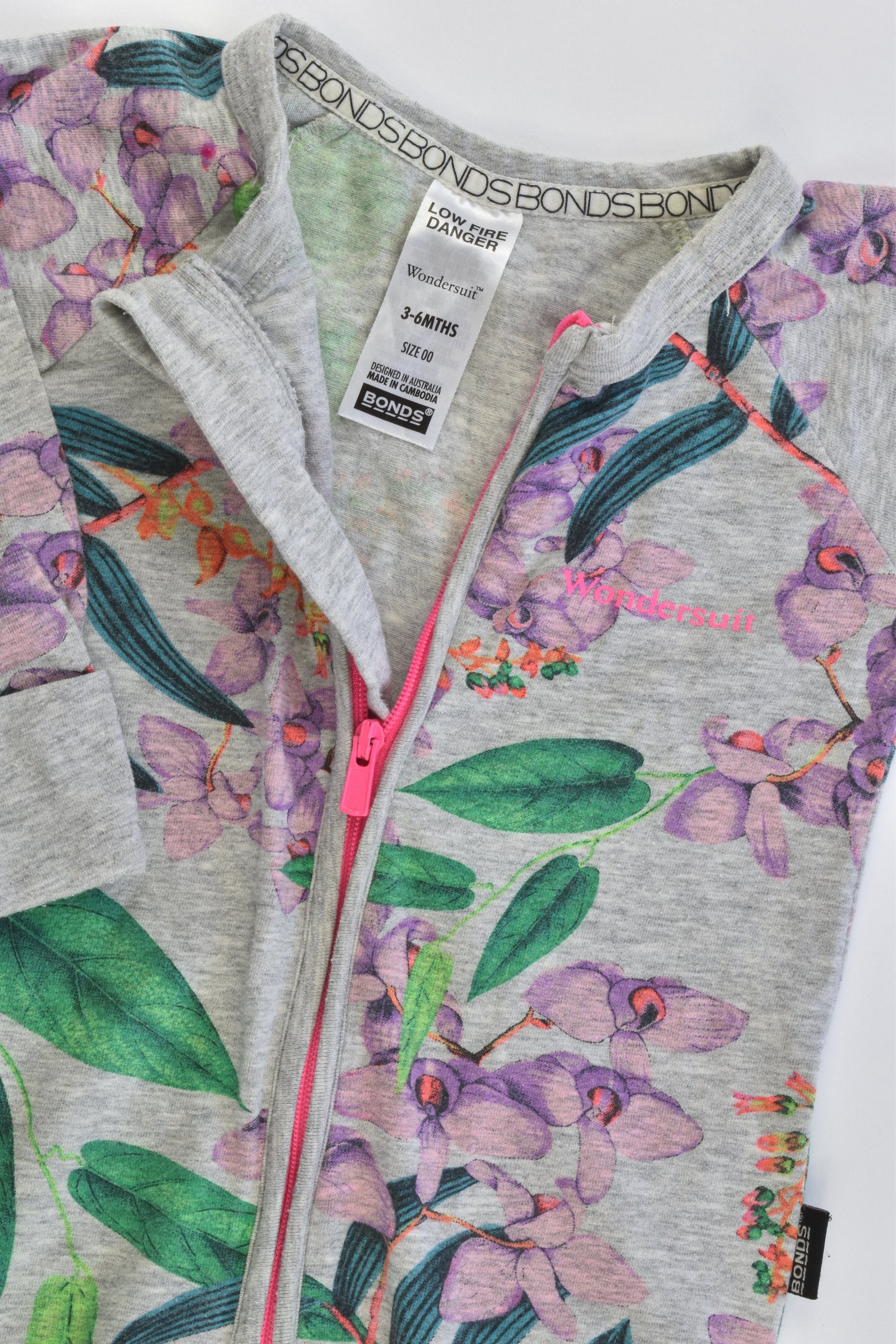 Bonds Size 00 (3-6 months) Floral Wondersuit
