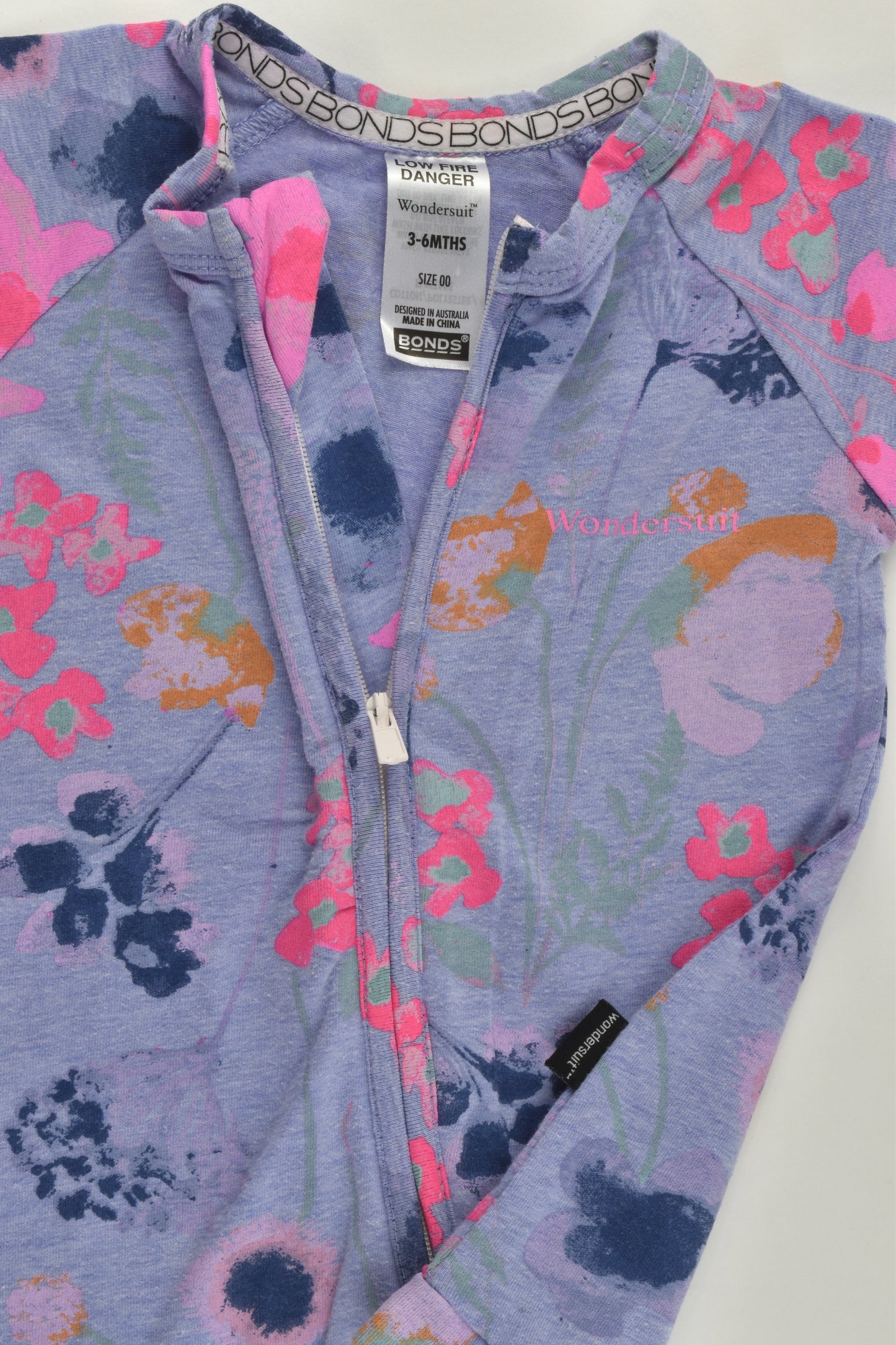 Bonds Size 00 (3-6 months) Short Floral Wondersuit