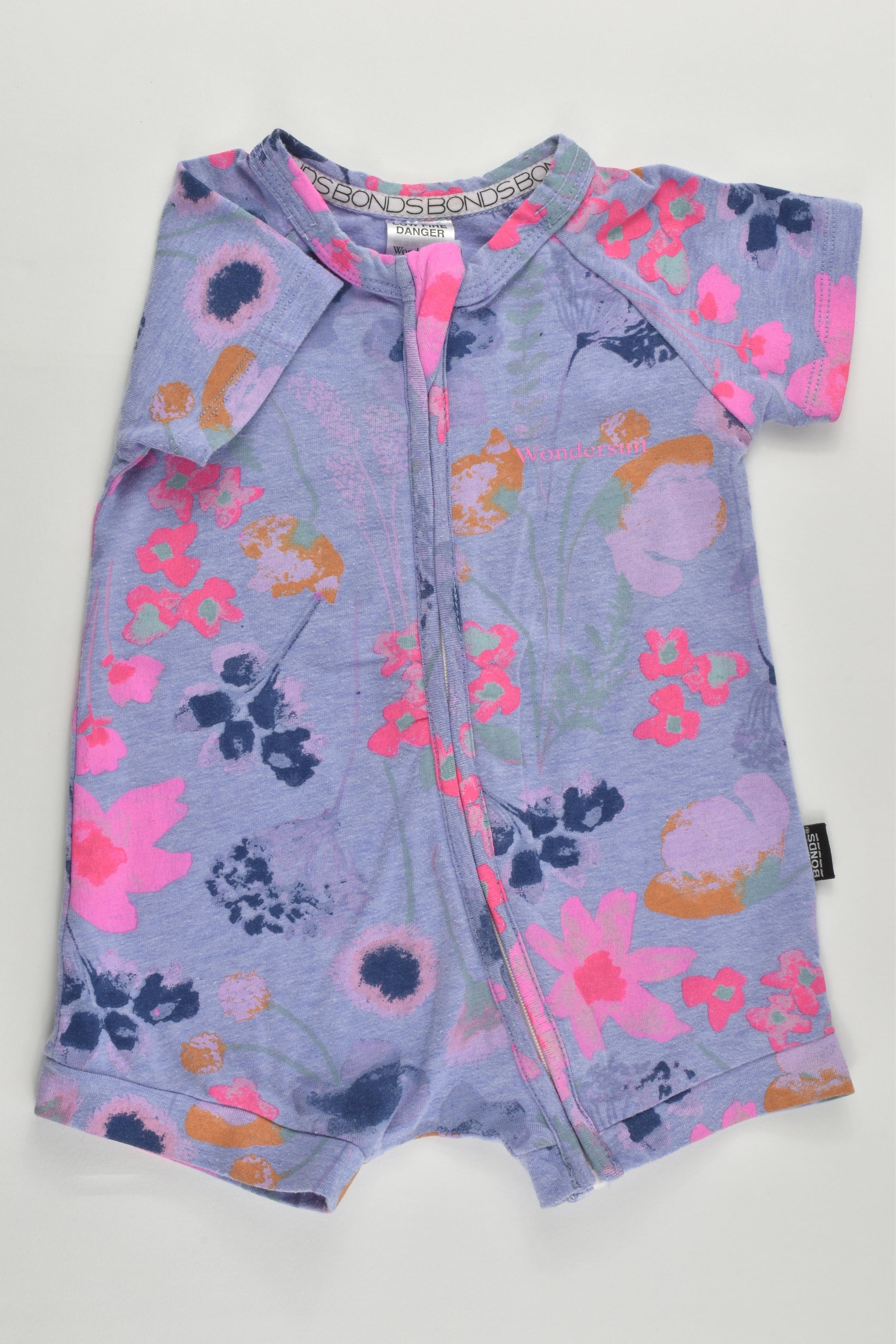 Bonds Size 00 (3-6 months) Short Floral Wondersuit