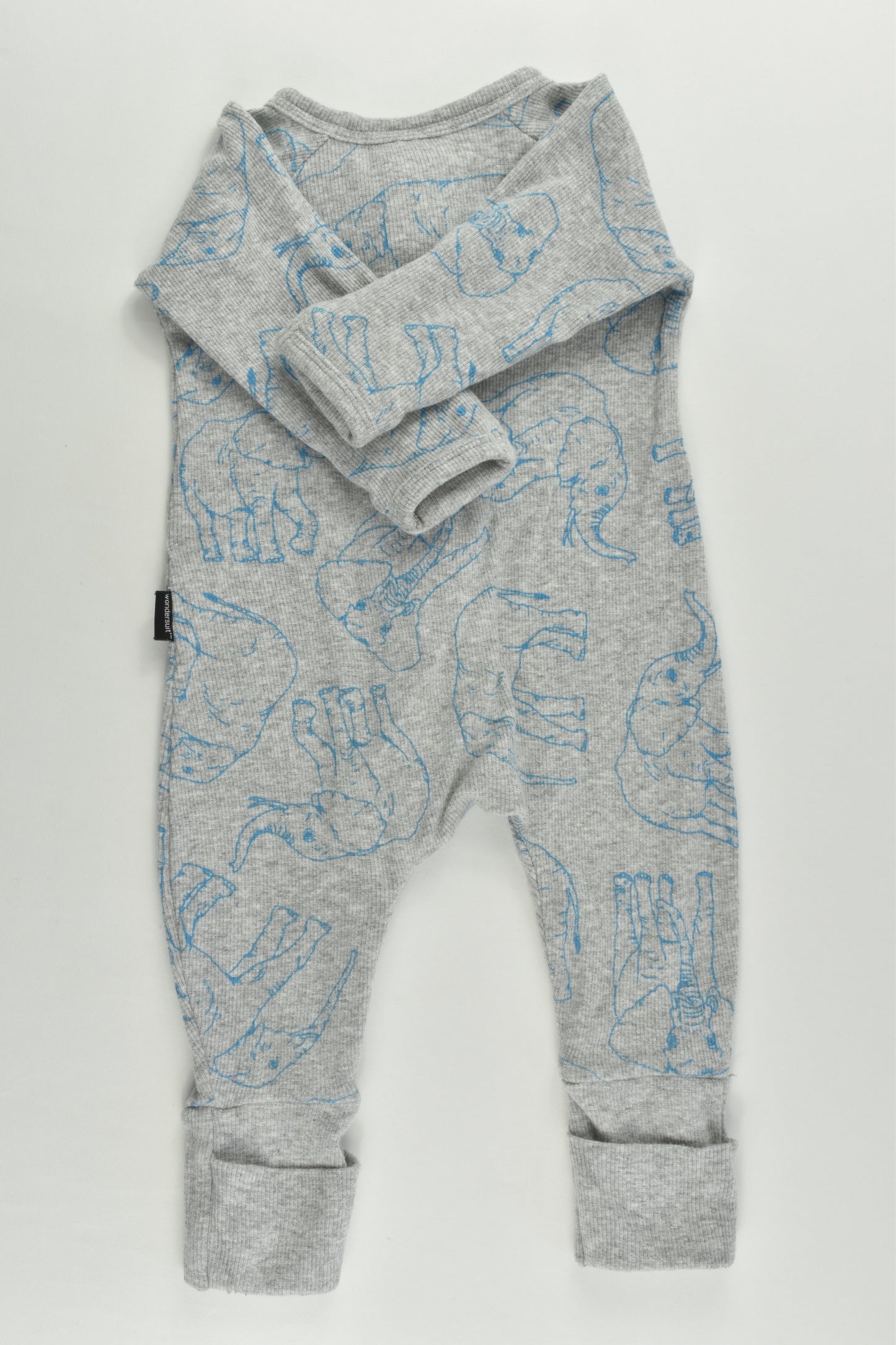 Bonds Size 000 (0-3 months) Elephants Ribbed Wondersuit
