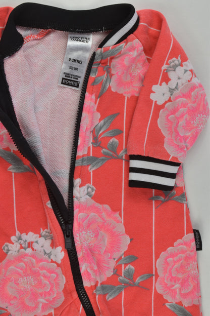 Bonds Size 000 (0-3 months) Floral Sweater Zip Suit