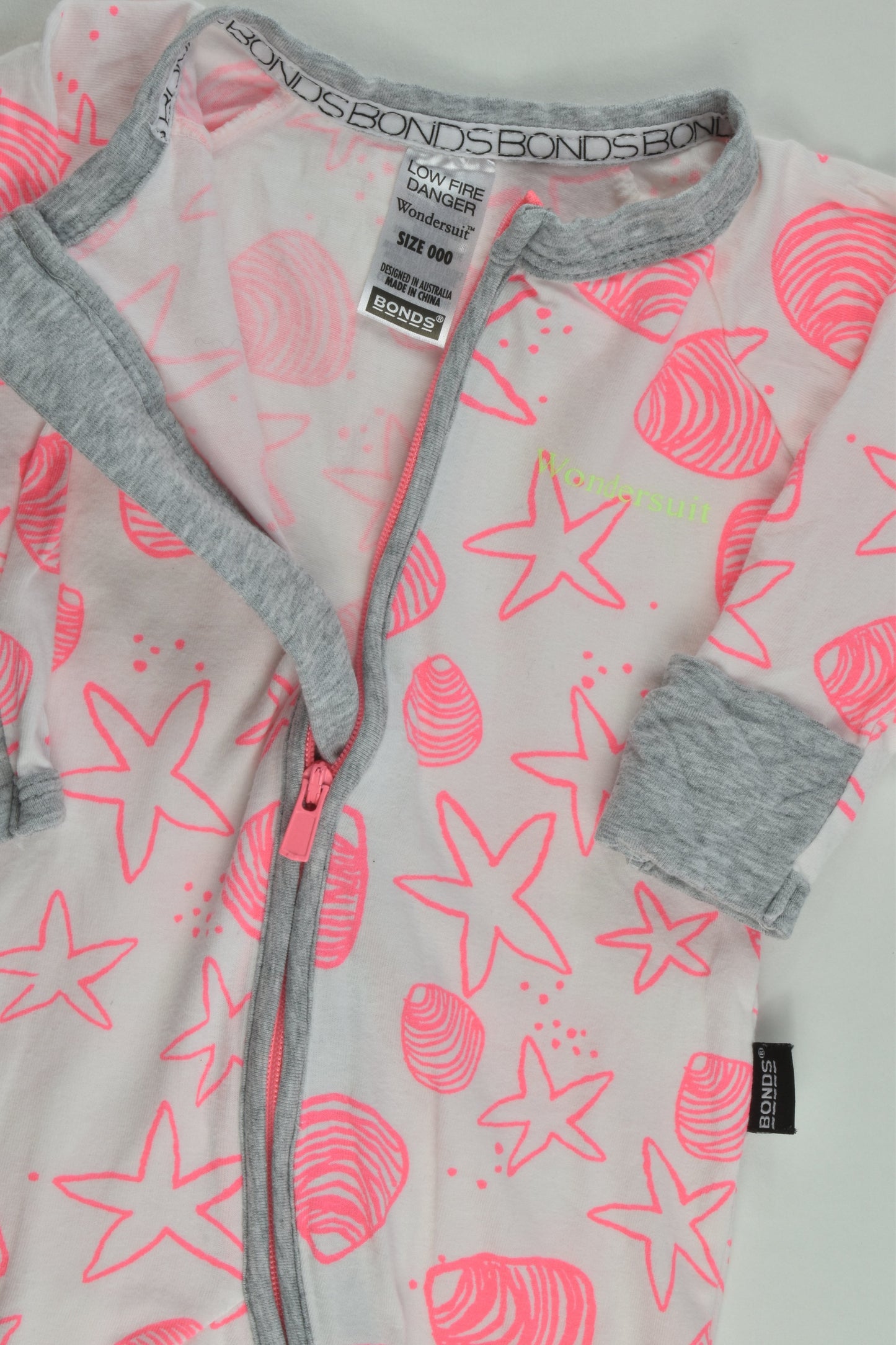 Bonds Size 000 (0-3 months) Shells and Starfish Wondersuit