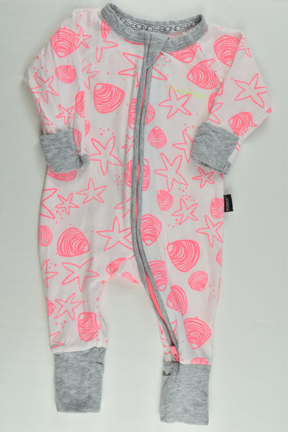 Bonds Size 000 (0-3 months) Shells and Starfish Wondersuit