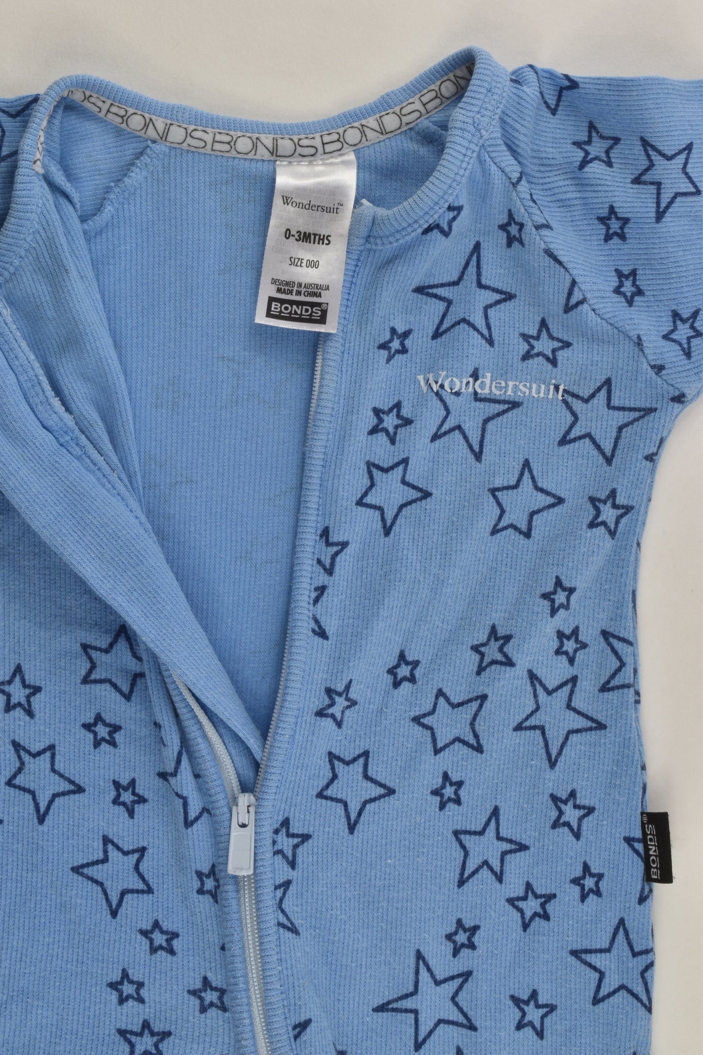 Bonds Size 000 (0-3 months) Stars Ribbed Wondersuit