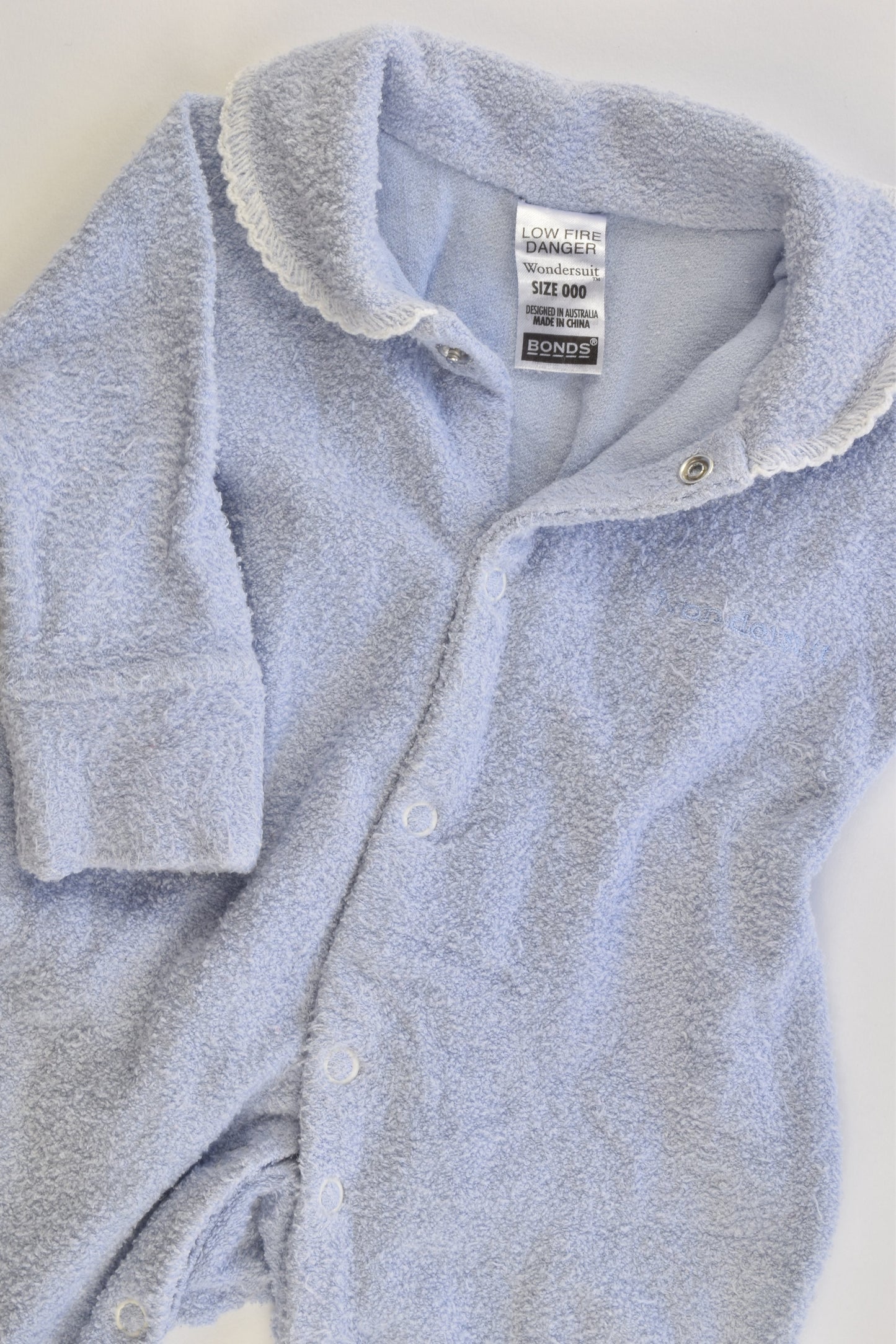 Bonds Size 000 Collared Footed Terry Wondersuit