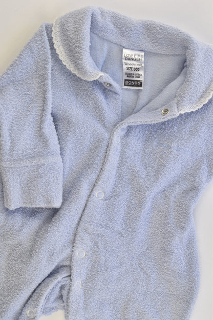 Bonds Size 000 Collared Footed Terry Wondersuit