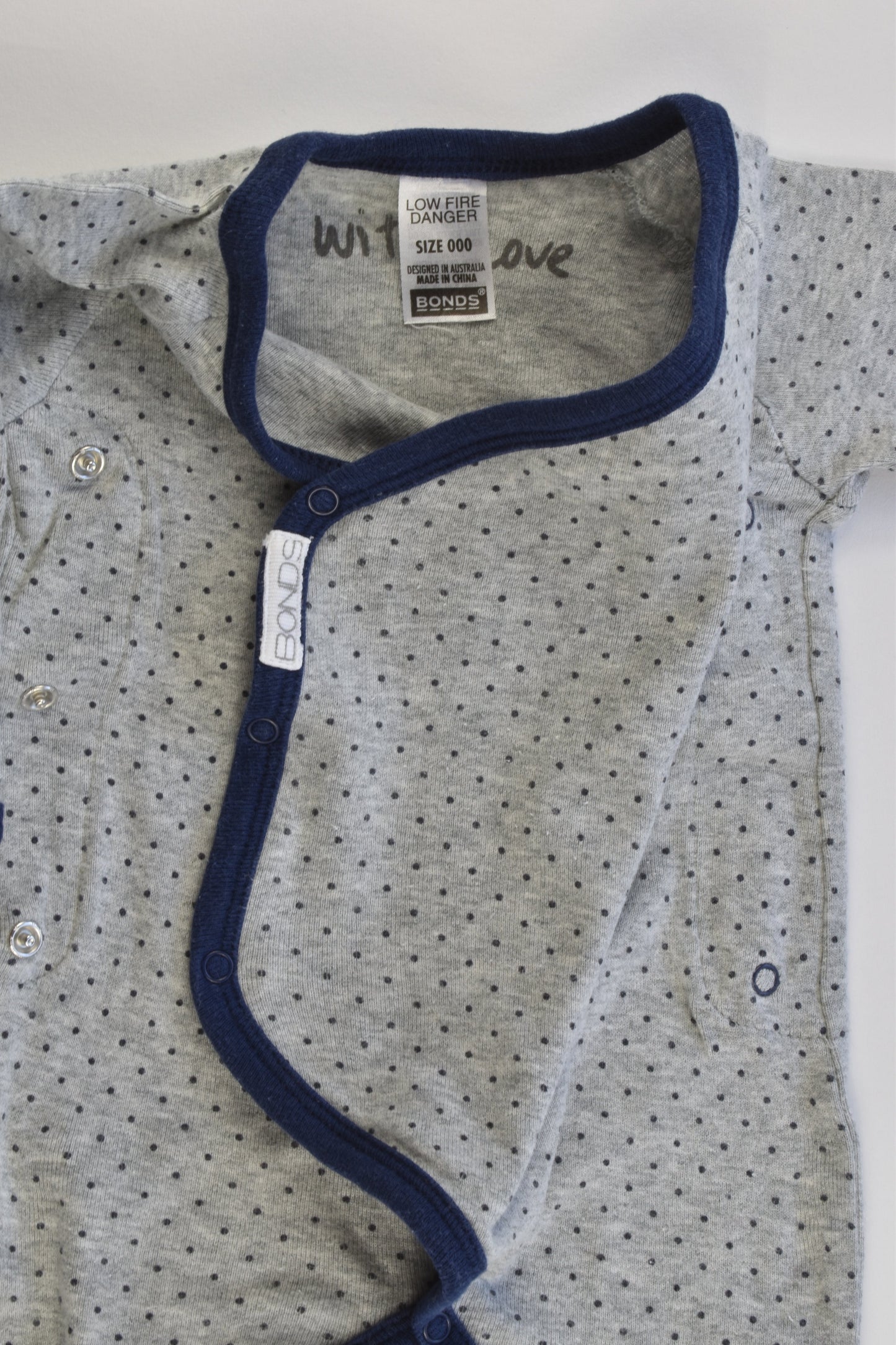 Bonds Size 000 Dots Footed Romper