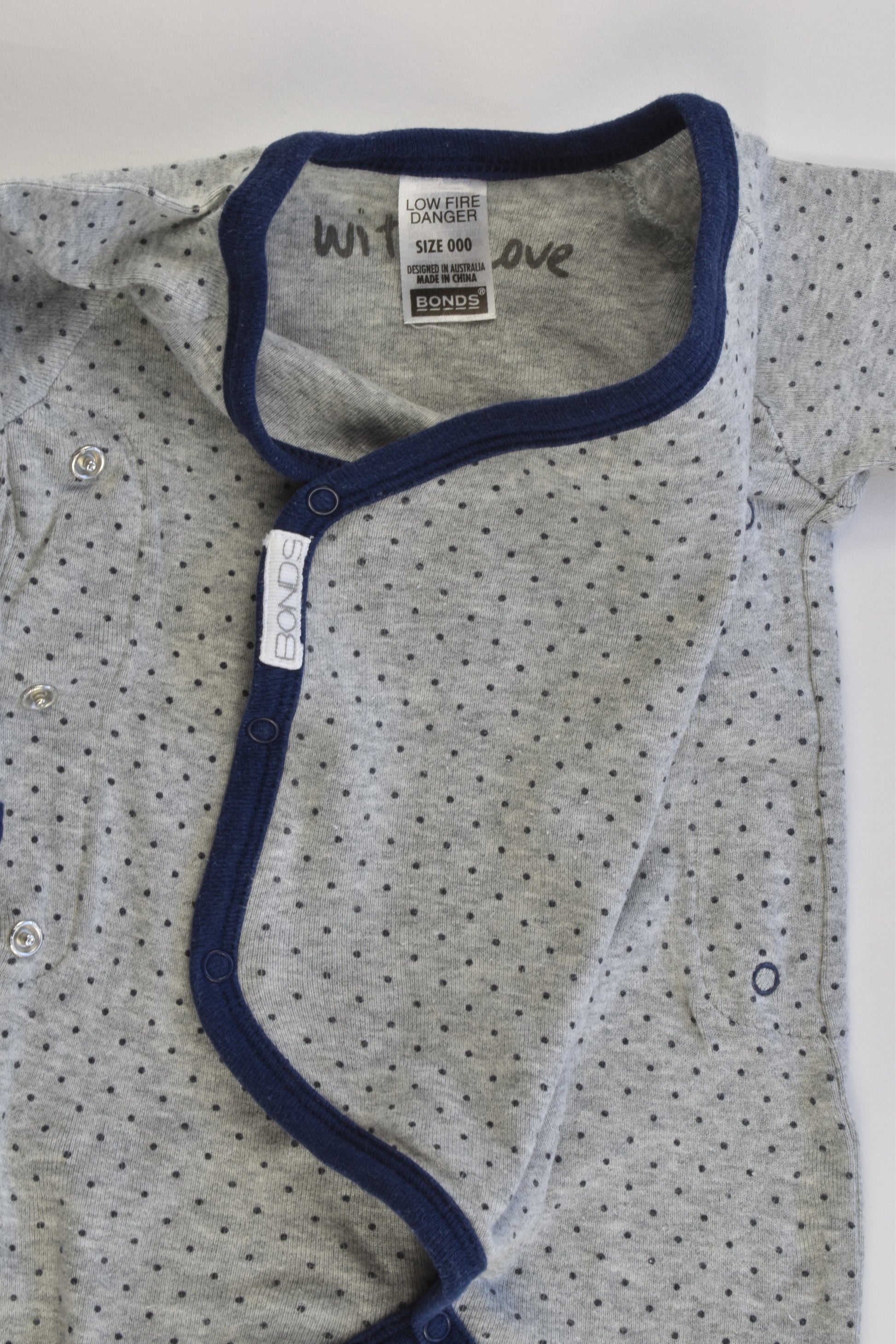Bonds Size 000 Dots Footed Romper