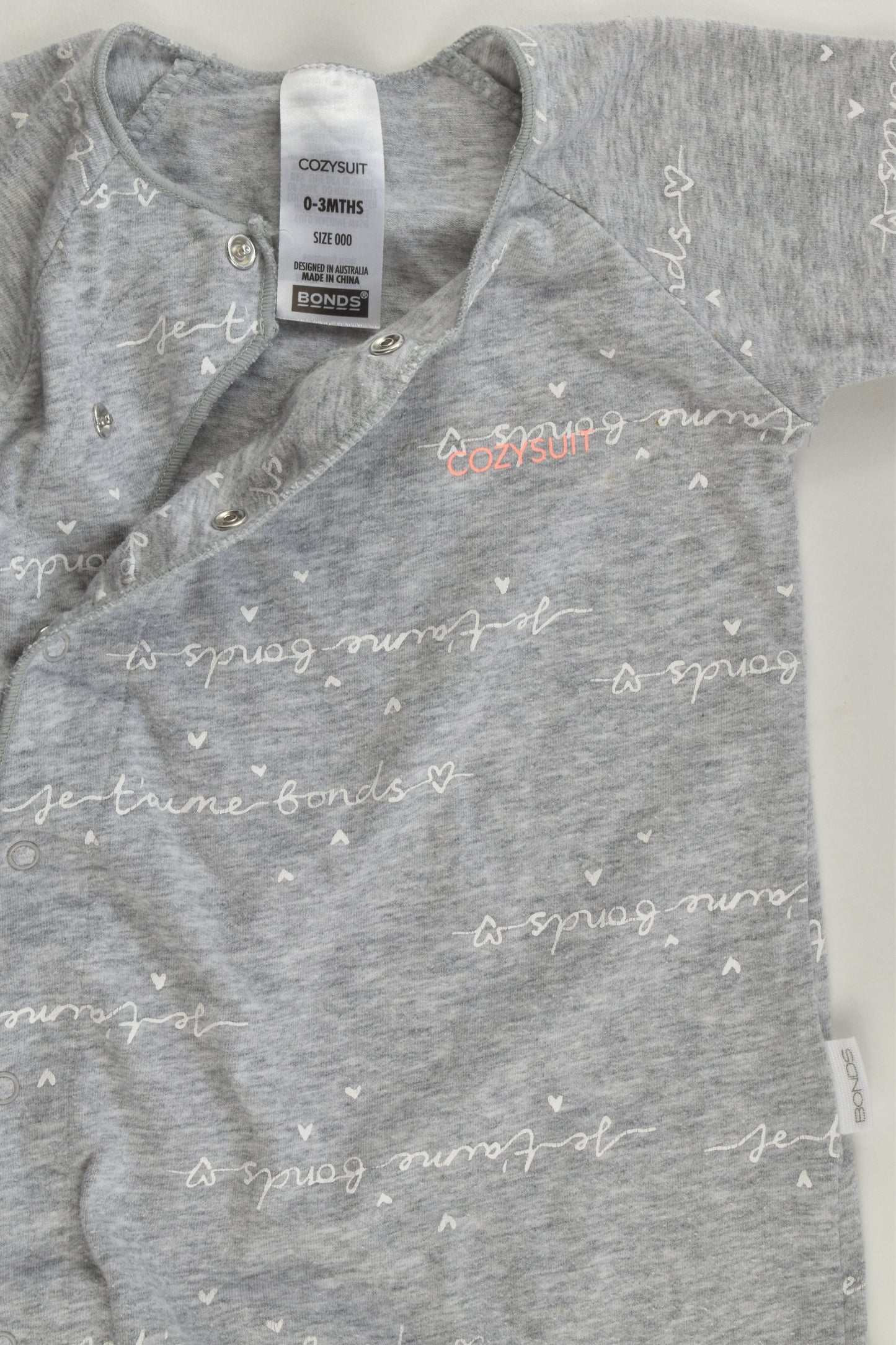 Bonds Size 000 'Je T'Aime Bonds' Cozysuit
