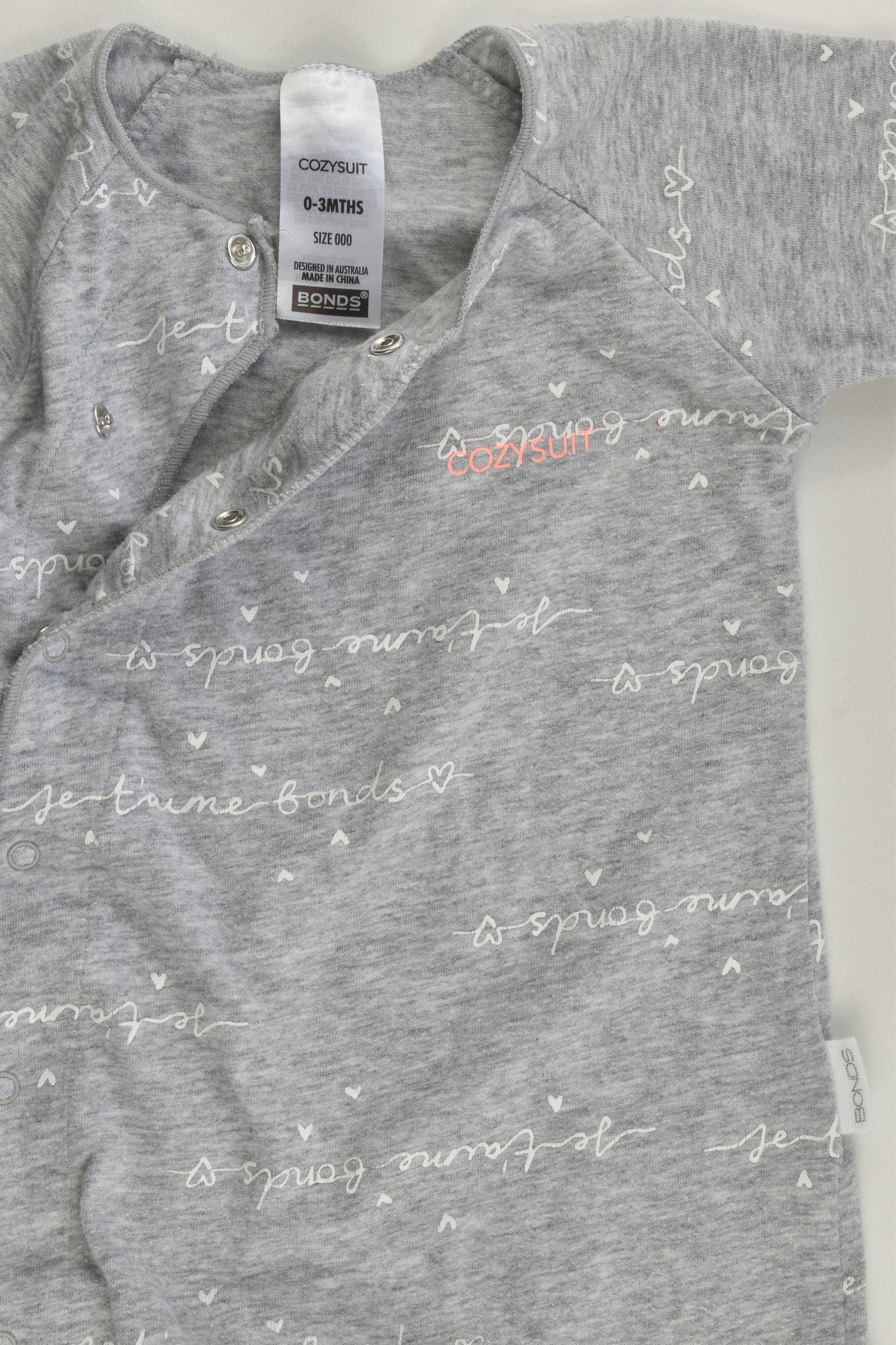 Bonds Size 000 'Je T'Aime Bonds' Cozysuit