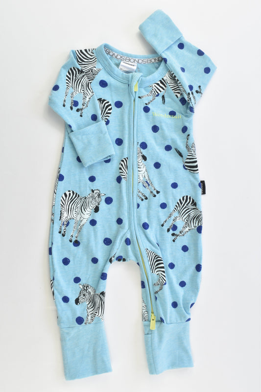Bonds Size 0000 (Newborn) Zebra Wondersuit