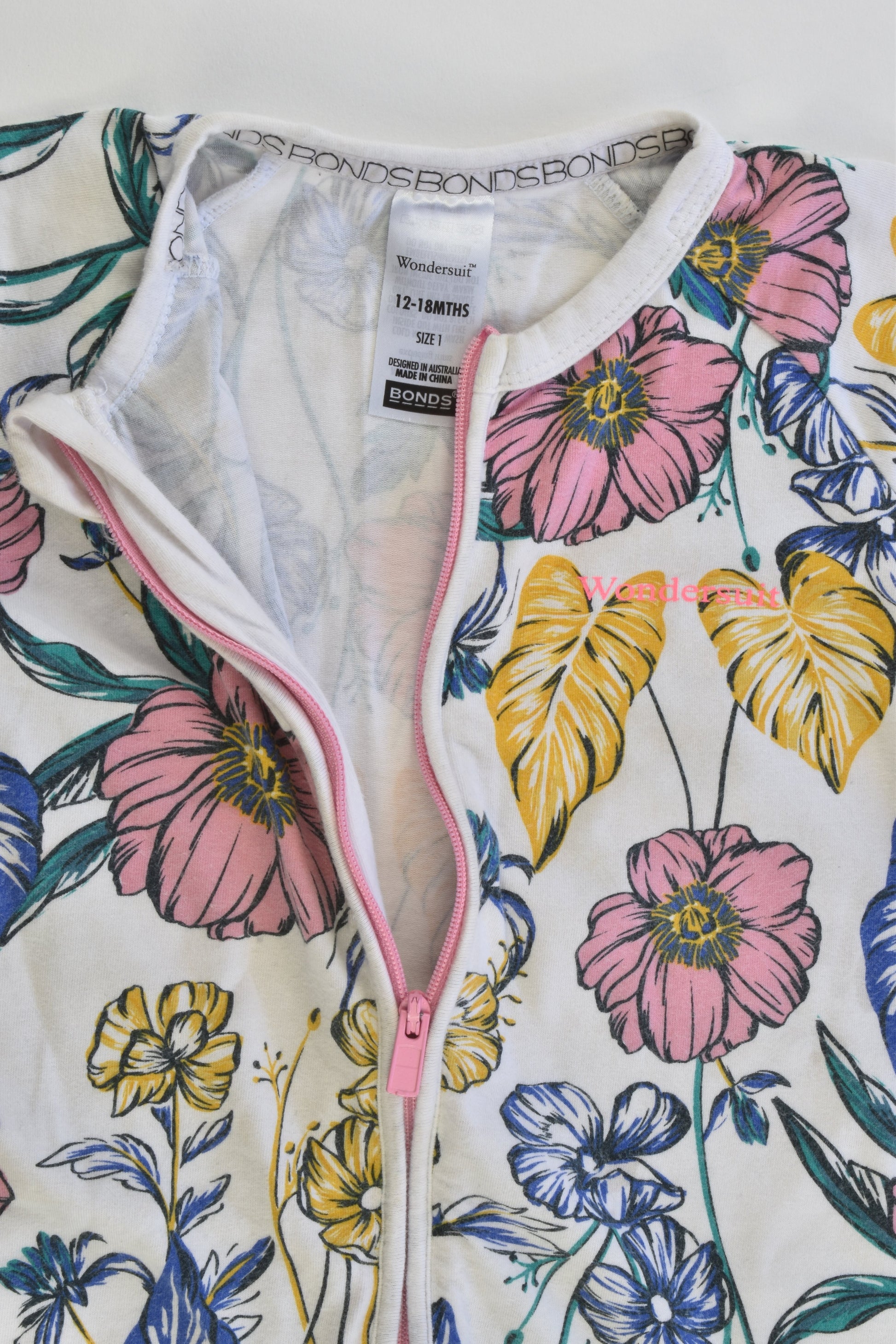 Bonds Size 1 (12-18 months) Floral Short Wondersuit