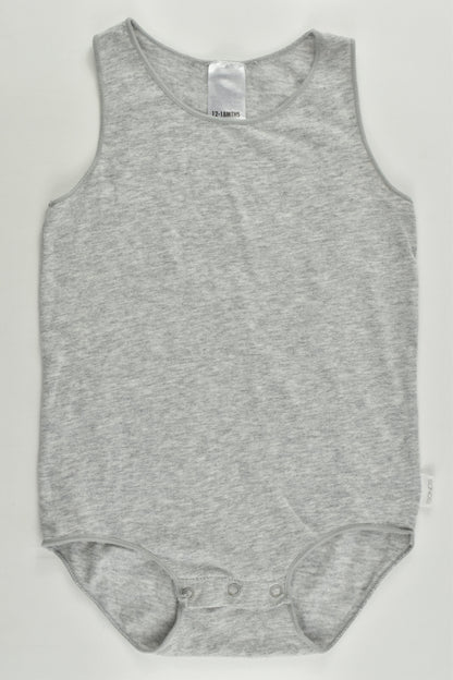 Bonds Size 1 (12-18 months) Grey Sleeveless Bodysuit