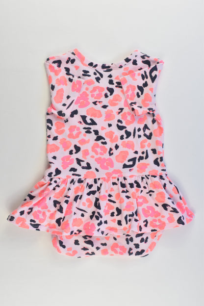 Bonds Size 1 (12-18 months) Leopard Print Dress/Bodysuit