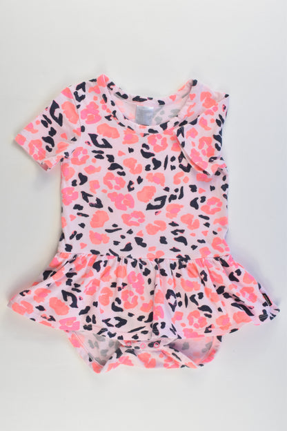 Bonds Size 1 (12-18 months) Leopard Print Dress/Bodysuit