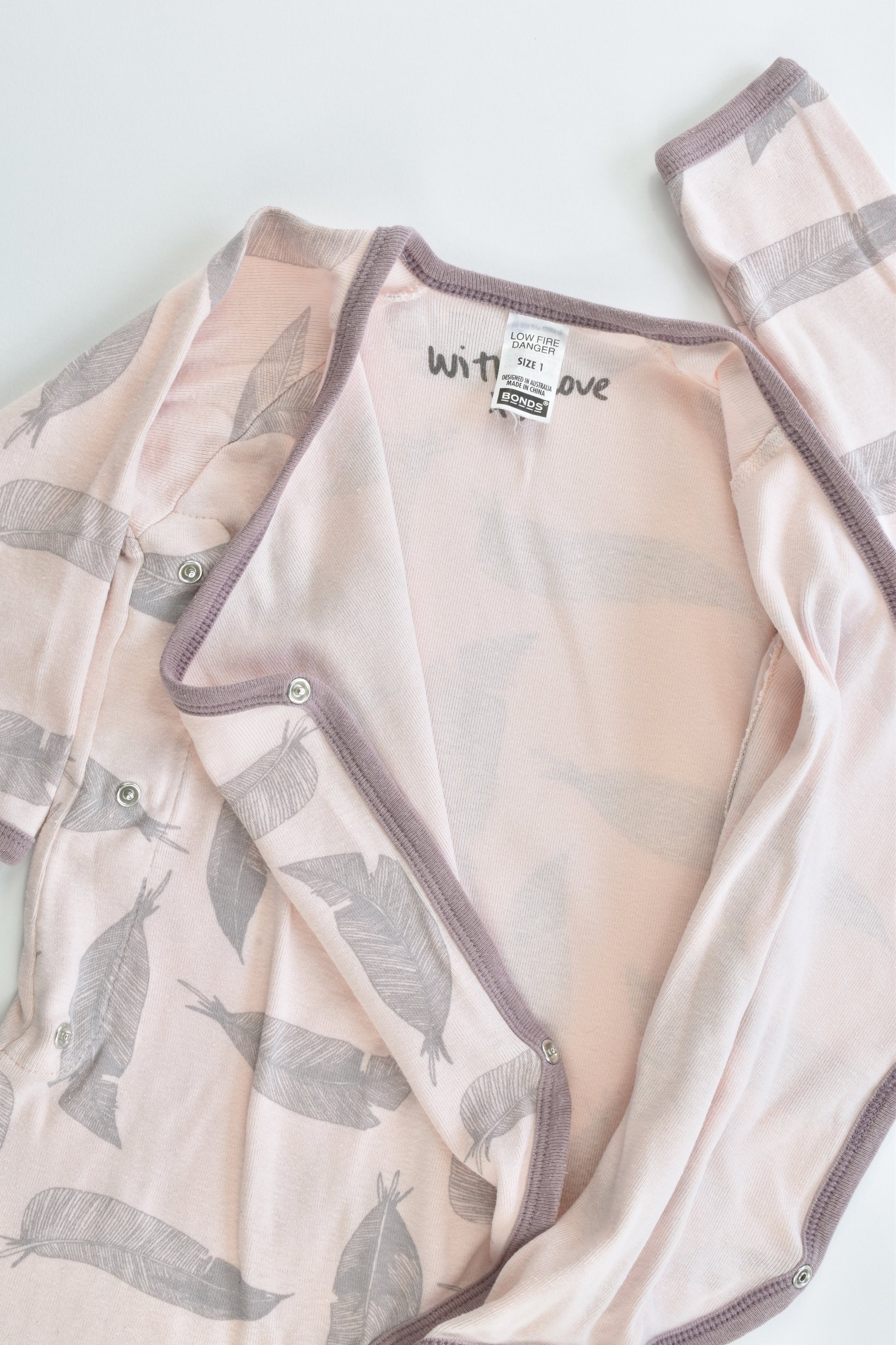 Bonds Size 1 Feathers Footed Romper