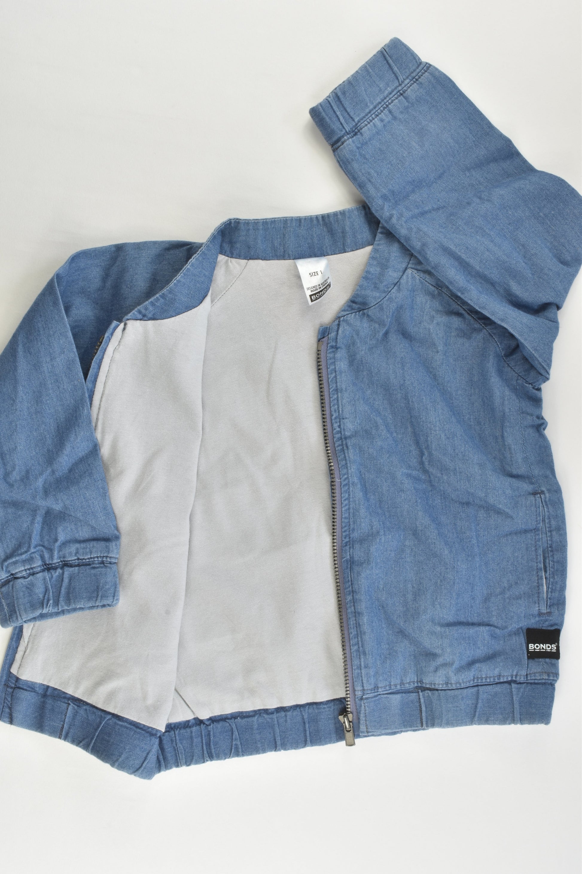 Bonds Size 1 Lined Lightweight Denim Jacket