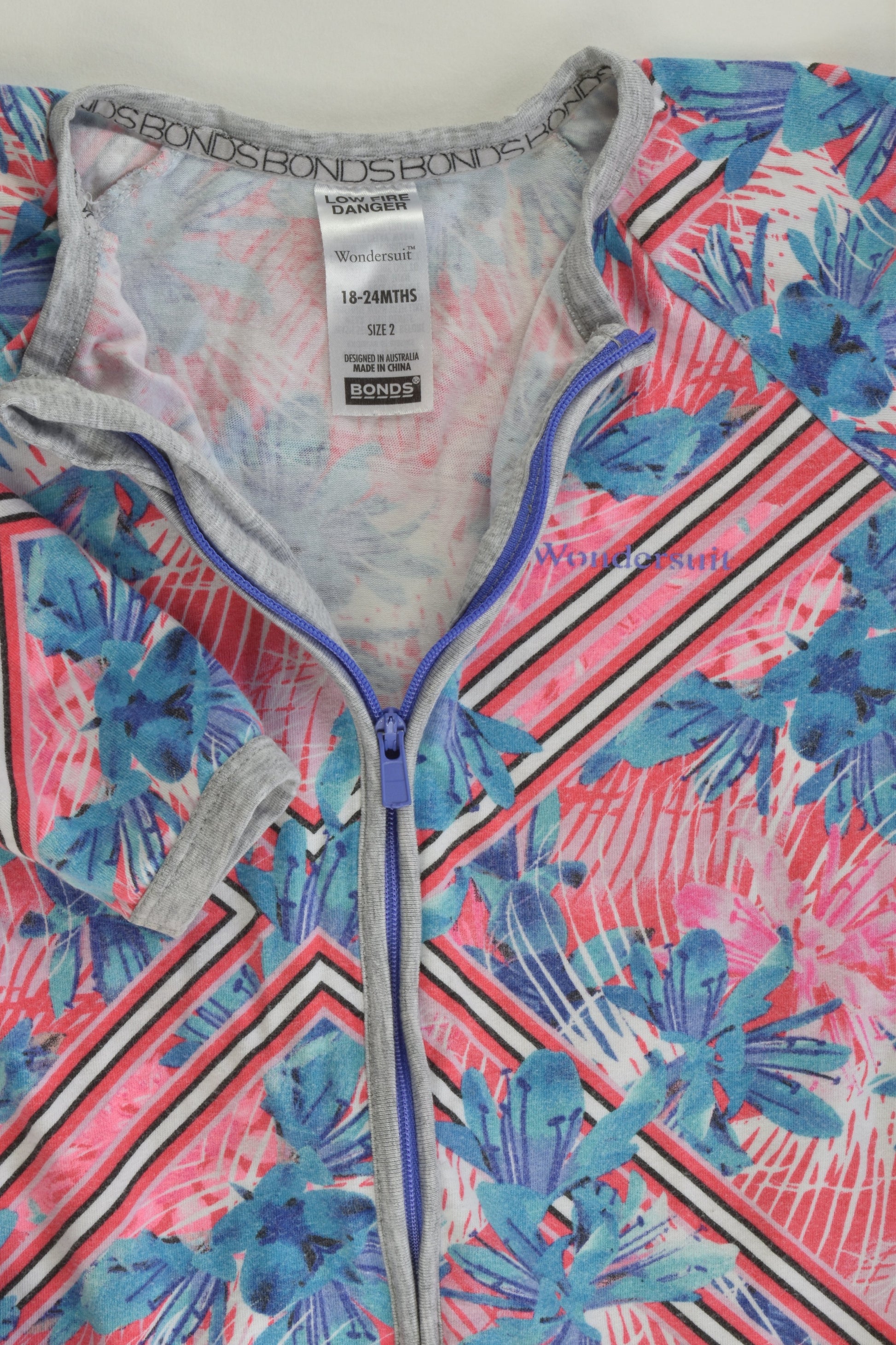 Bonds Size 2 Blue Flowers Wondersuit
