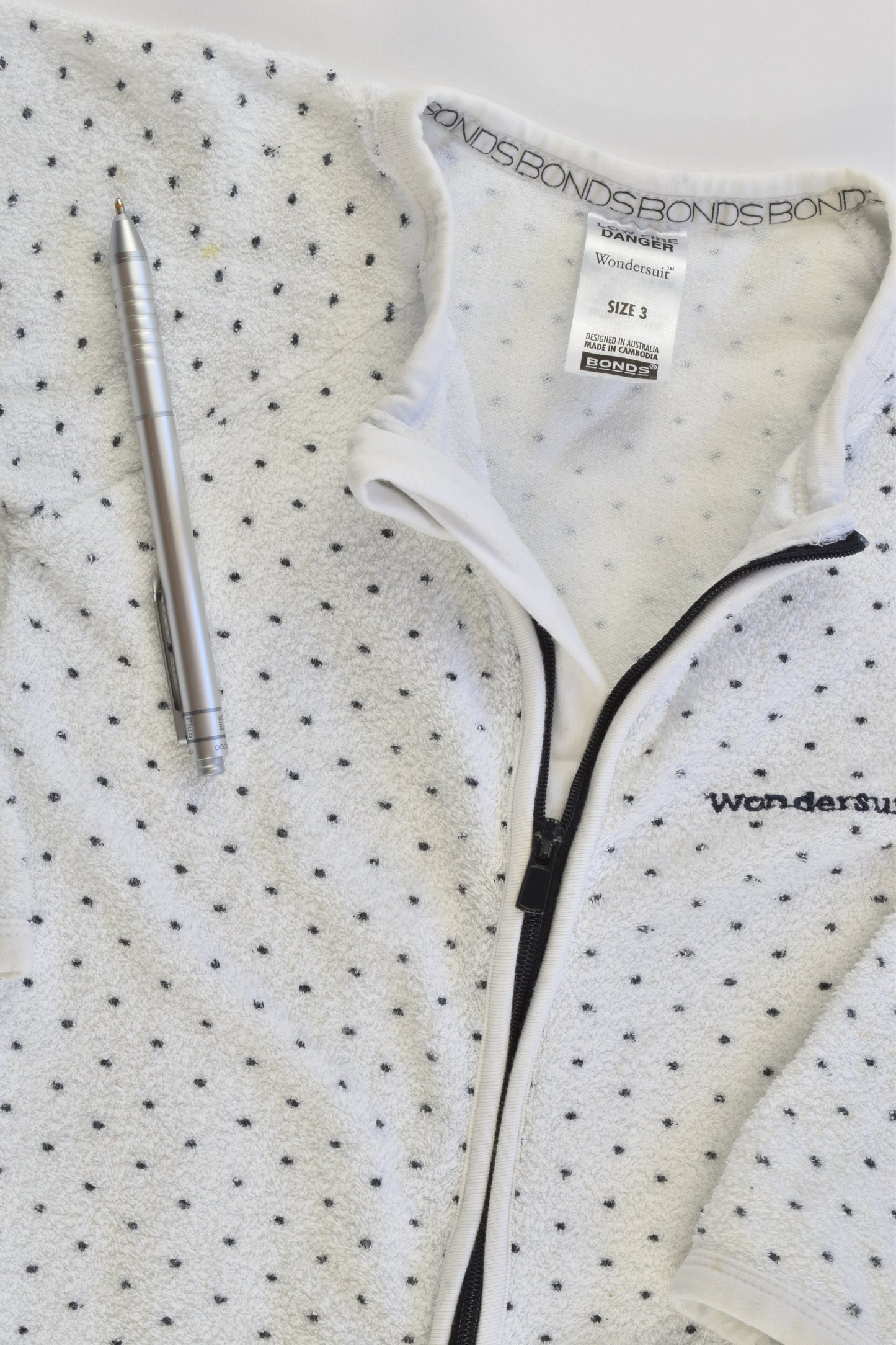 Bonds Size 3 Terry Wondersuit White