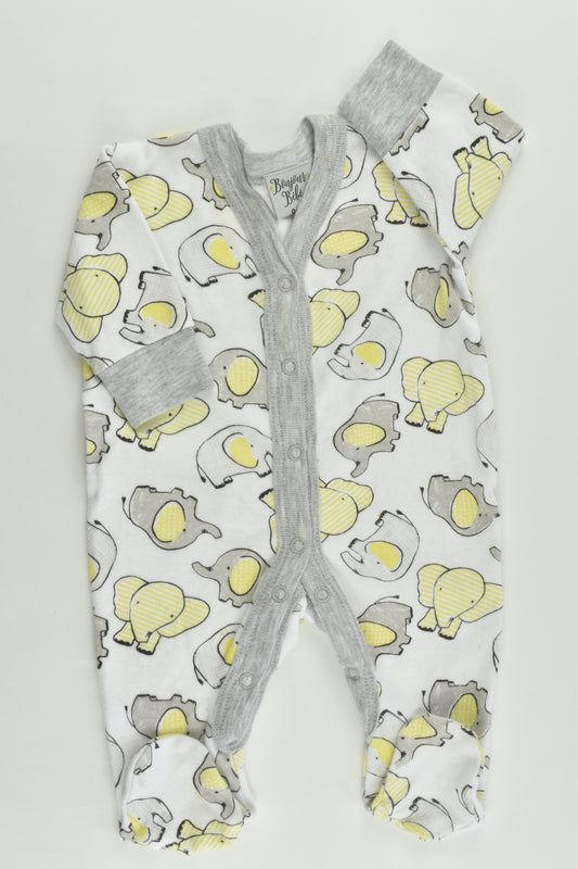 Bonjour Bébé Size 000 (0-3 months) Elephant Footed Romper