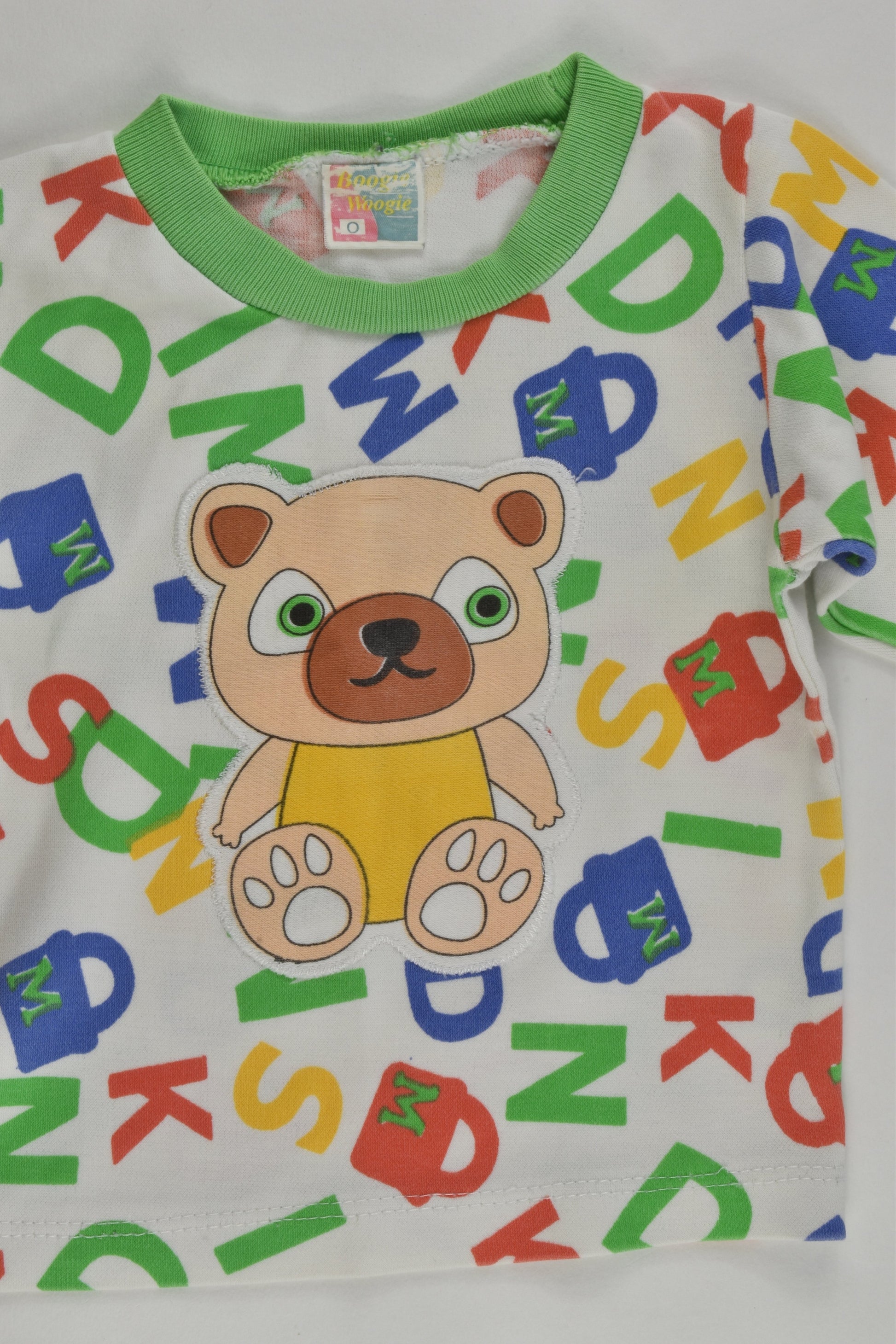 Boogie Woogie Size 0 Teddy and Alphabet Top