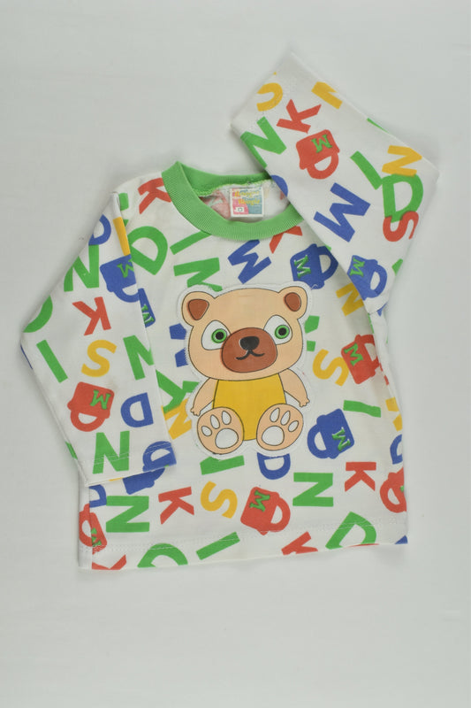 Boogie Woogie Size 0 Teddy and Alphabet Top