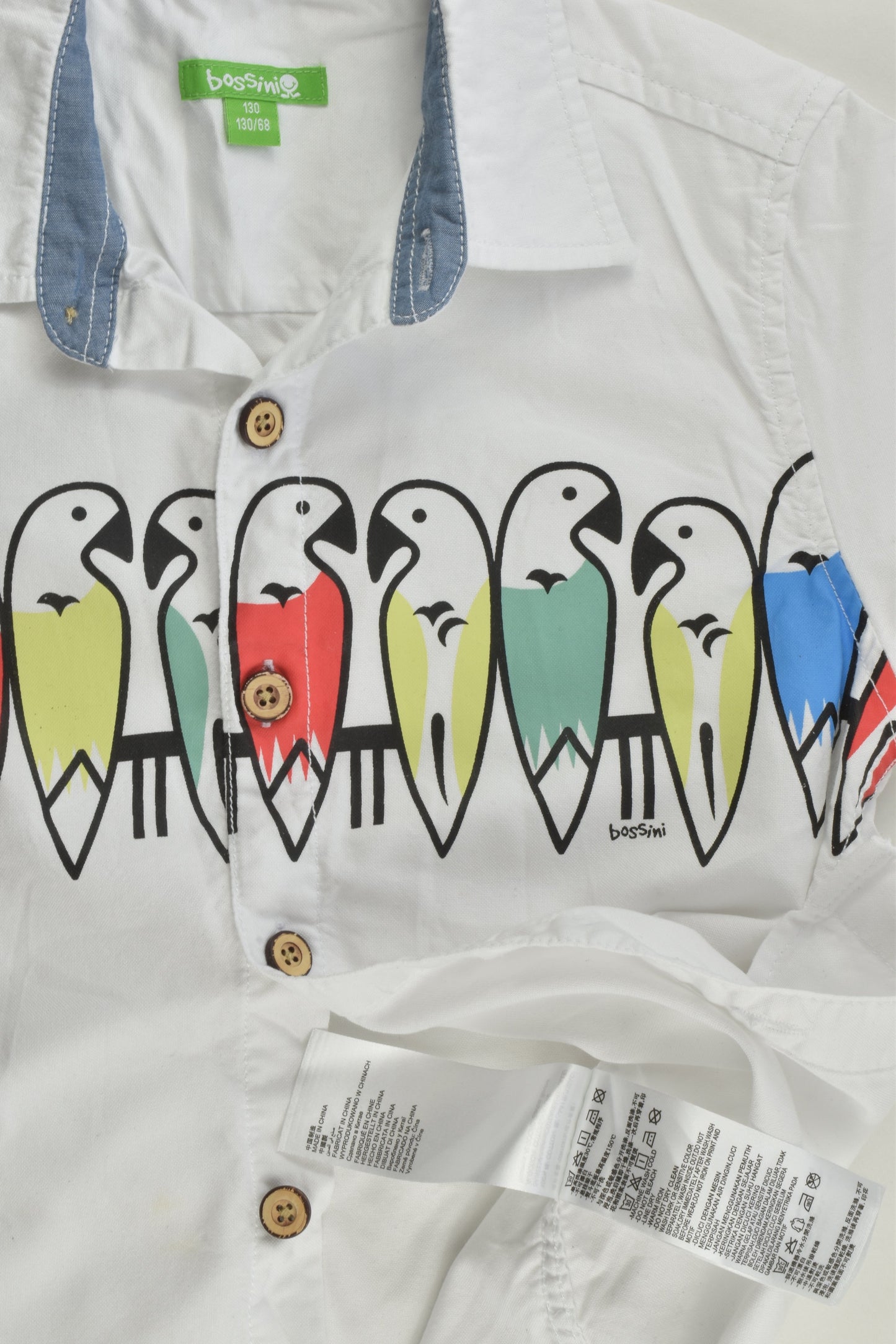 Bossini Size 8-9 (130 cm) Birds Shirt