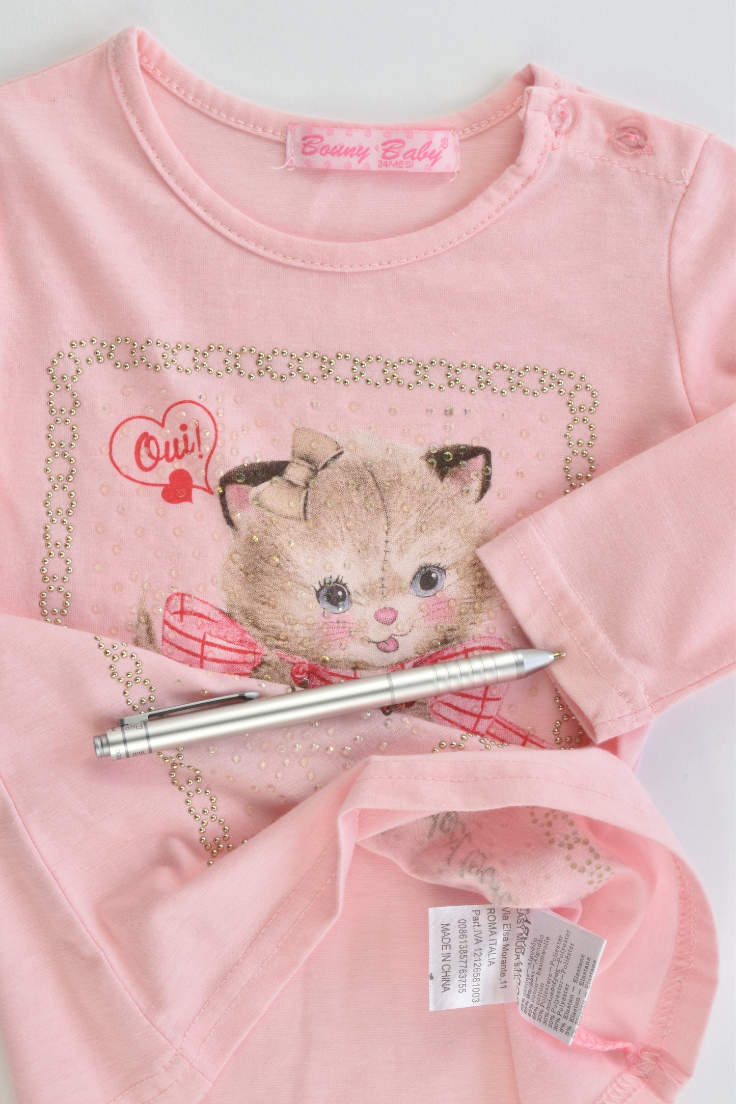 Bouny Baby (Italy) Size 1-2 (24 months) "How To Get The Perfect Look" Kitty Top