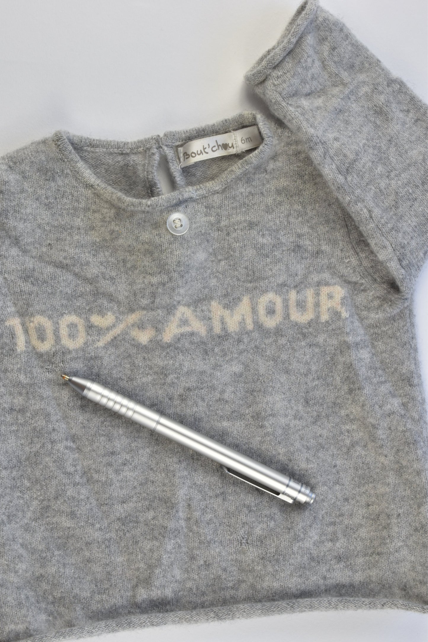 Bout'Chou (France) Size 00 (6 months, 67 cm) '100% Amour' Cashmere Jumper