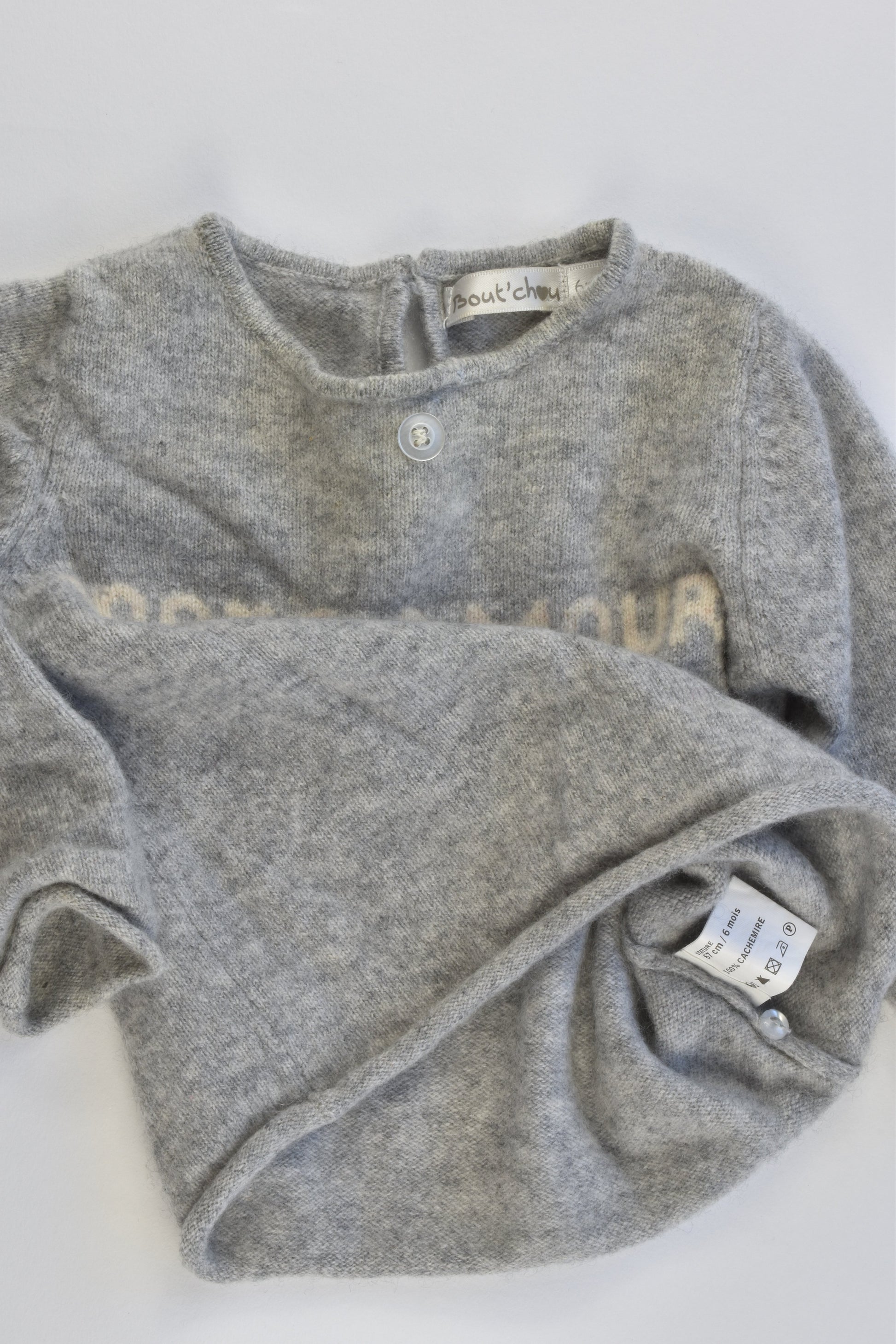 Bout'Chou (France) Size 00 (6 months, 67 cm) '100% Amour' Cashmere Jumper