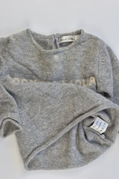 Bout'Chou (France) Size 00 (6 months, 67 cm) '100% Amour' Cashmere Jumper