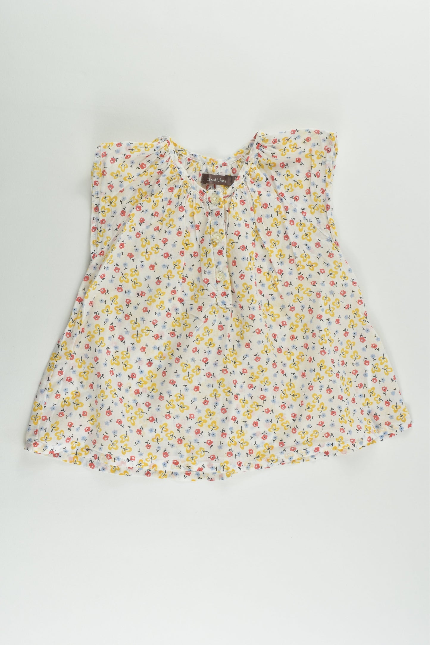 Bout'Chou (France) Size 1-2 (24 months, 86 cm) Floral Blouse