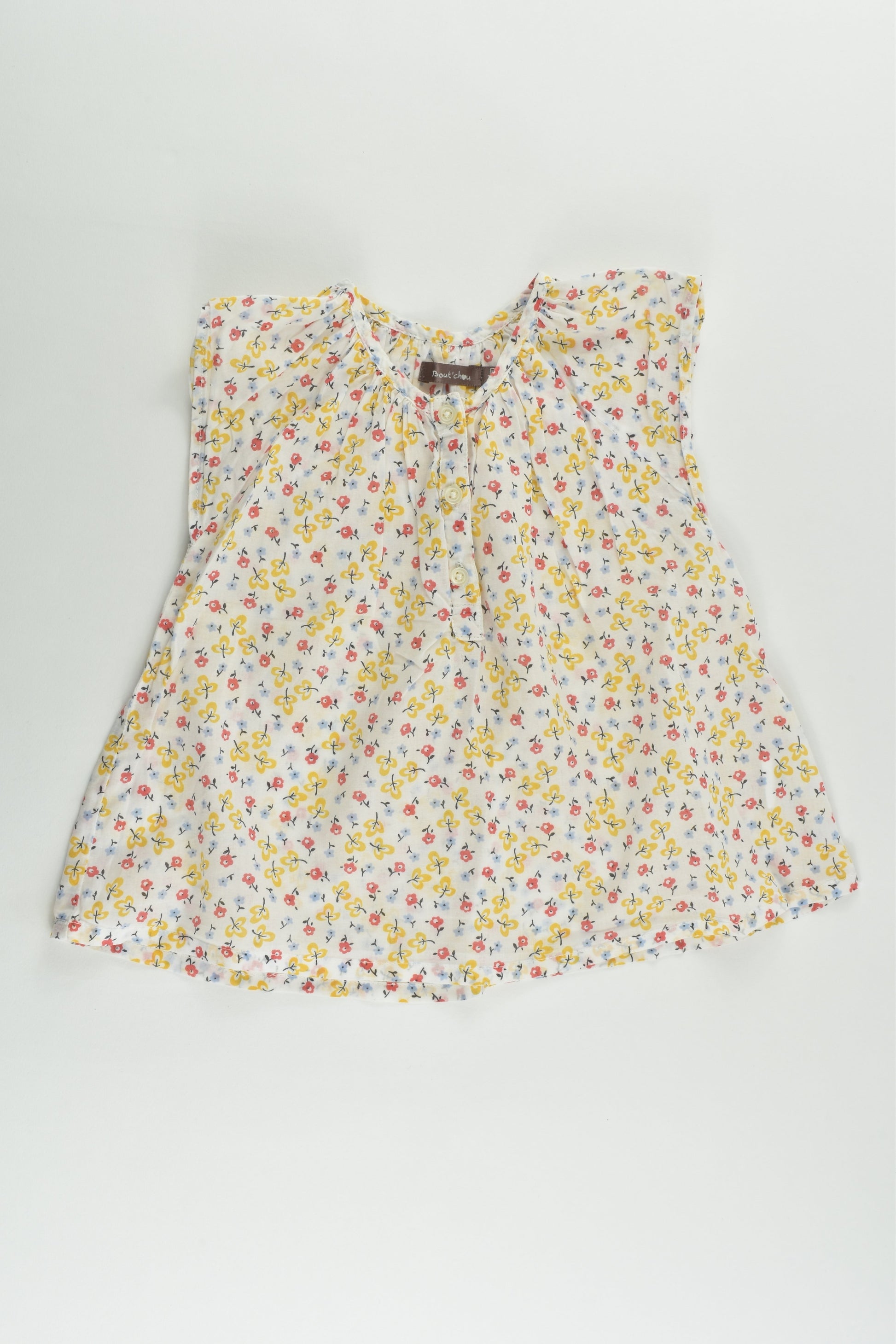 Bout'Chou (France) Size 1-2 (24 months, 86 cm) Floral Blouse