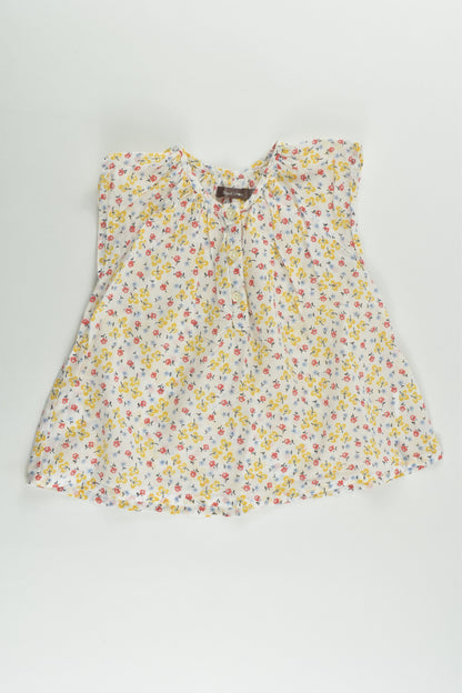 Bout'Chou (France) Size 1-2 (24 months, 86 cm) Floral Blouse