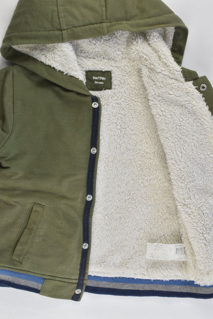 Bout'Chou (France) Size 1-2 (24 months) Warm Hooded Jumper with Fluffy Lining