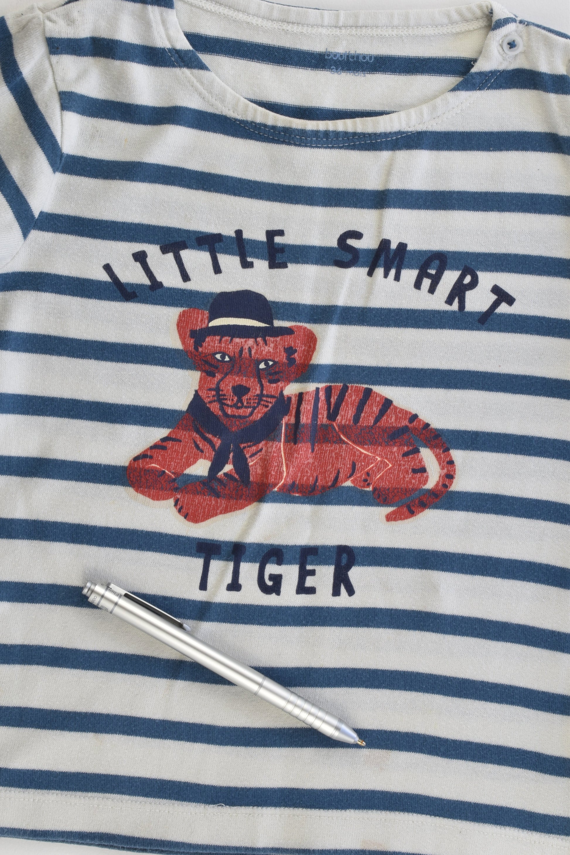 Bout'Chou (France) Size 2-3 (36 months) "Little Smart Tiger" Striped Top
