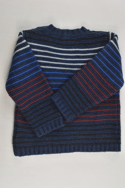 Bout'Chou Size 1-2 (24 months, 86 cm) Striped Knitted Jumper