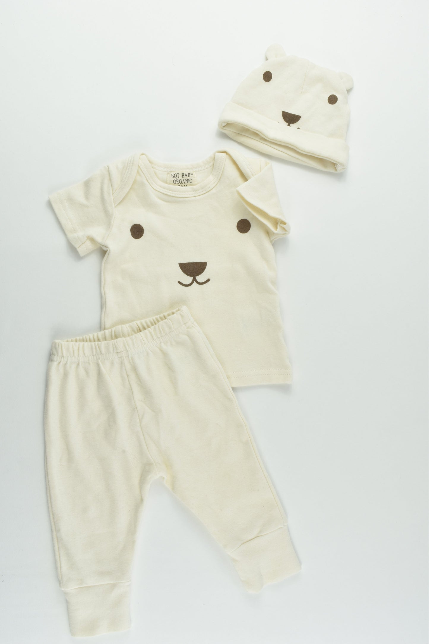 BQT Baby Organic Size 000-00 (0-6 months) Teddy Bear Outfit