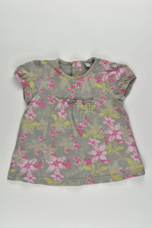Brand Unknown (France) Size 0-1 (12 months) Floral Blouse/Tunic