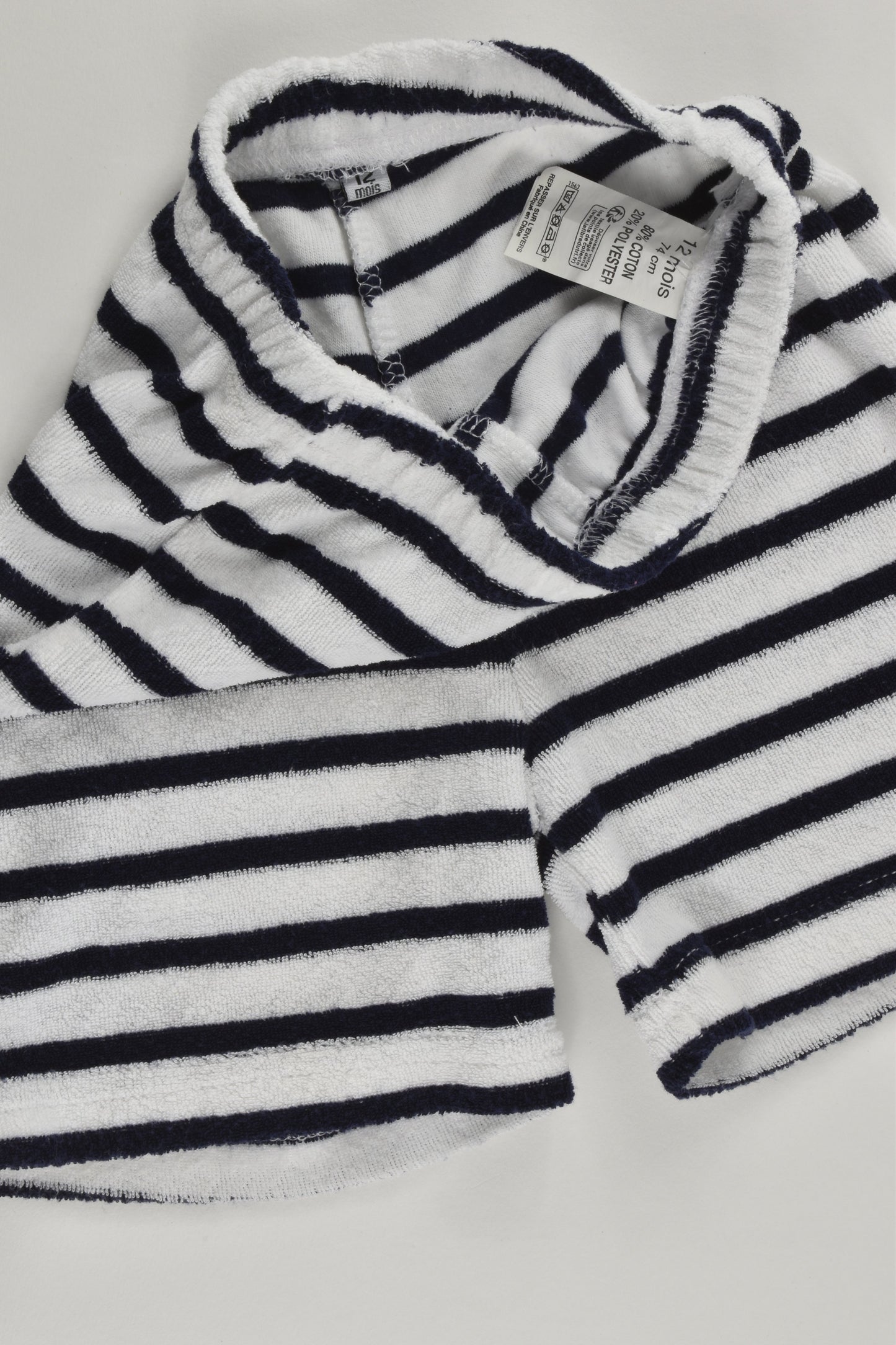 Brand Unknown (France) Size 0 (12 months, 74 cm) Striped Terry Shorts