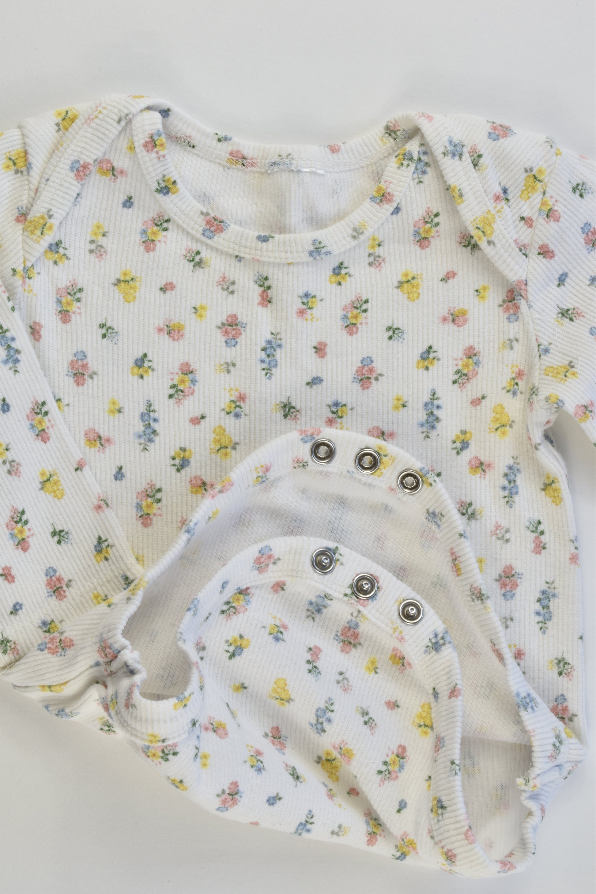 Brand Unknown Size 00 Floral Ribbed Bodysuit