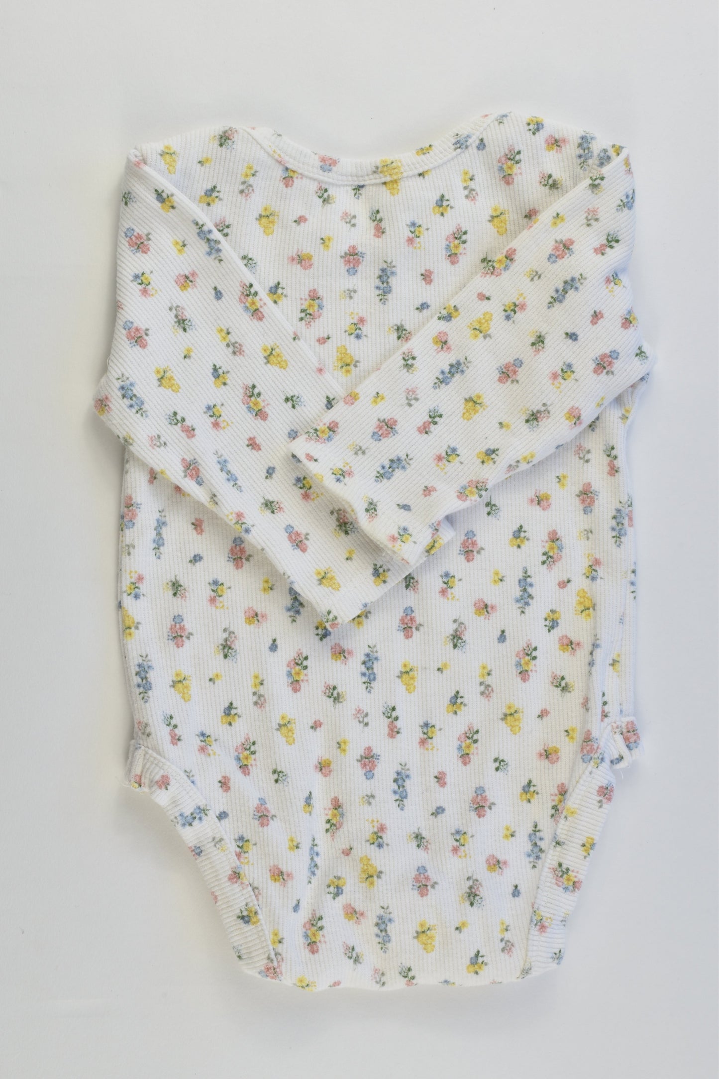 Brand Unknown Size 00 Floral Ribbed Bodysuit