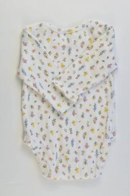 Brand Unknown Size 00 Floral Ribbed Bodysuit