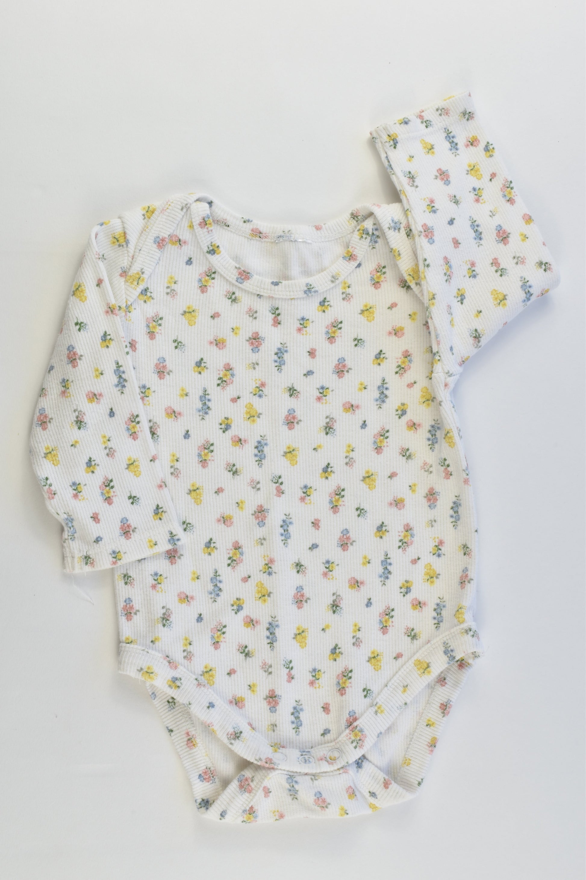 Brand Unknown Size 00 Floral Ribbed Bodysuit