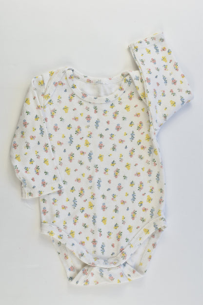 Brand Unknown Size 00 Floral Ribbed Bodysuit