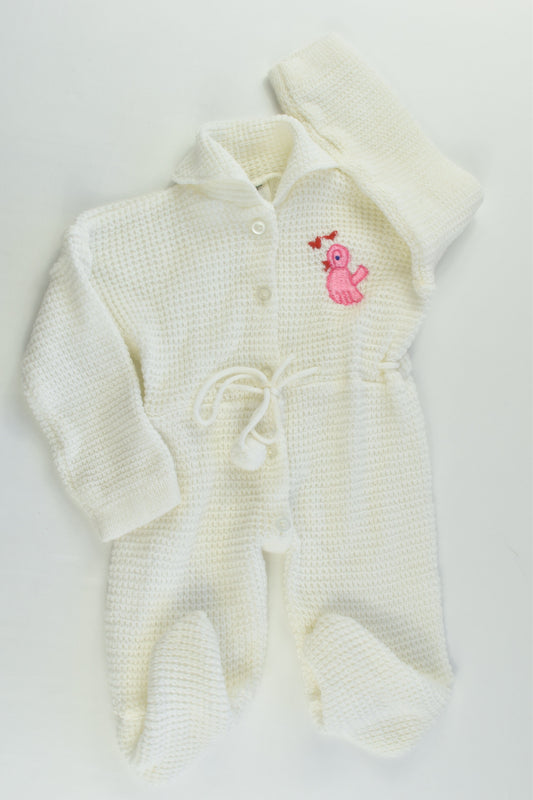 Brand Unknown Size 00 Vintage Knitted Footed Romper