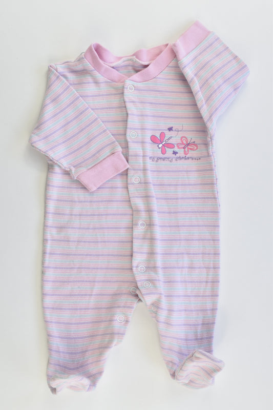 Brand Unknown Size 000 "My Pretty Garden" Footed Romper