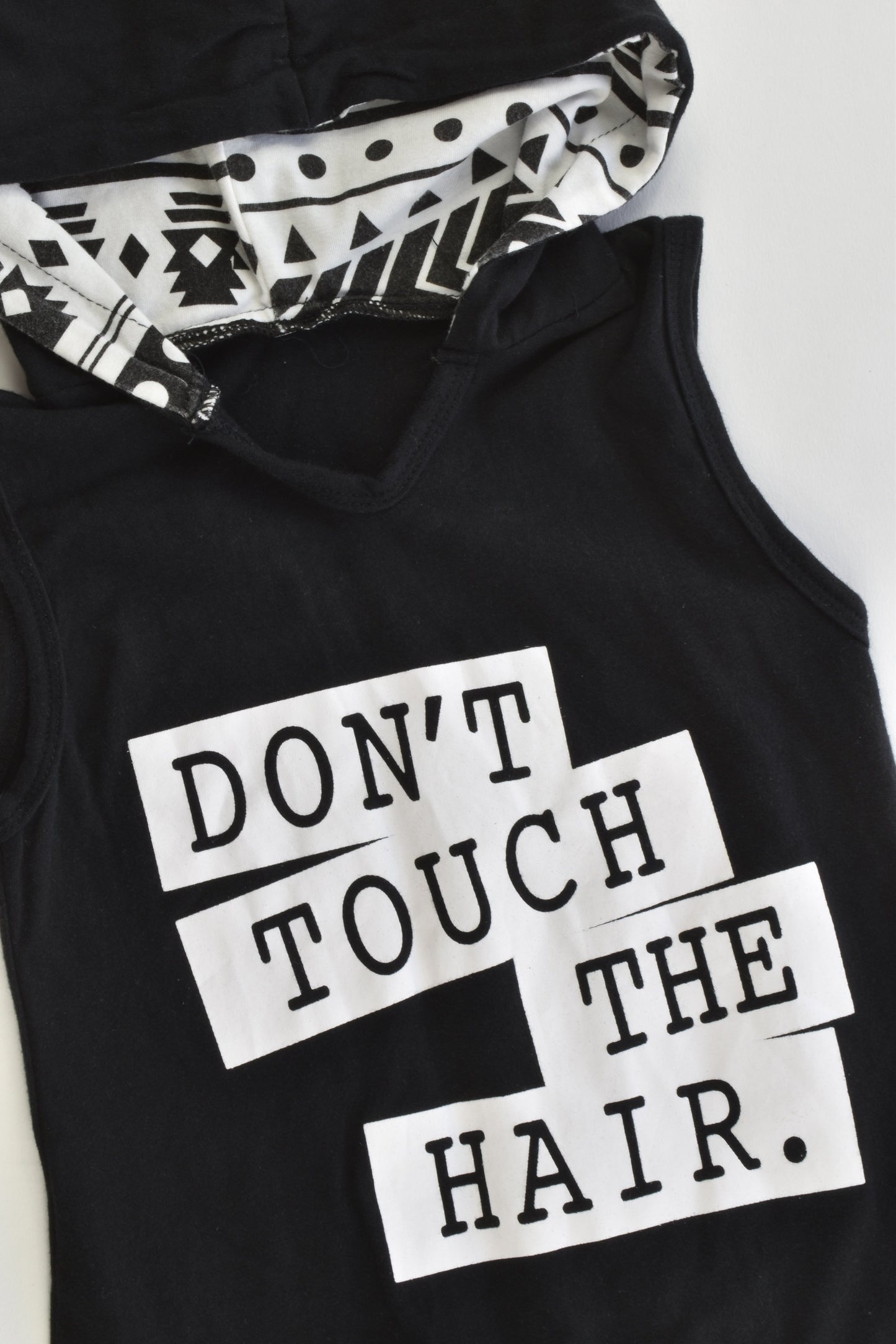 Brand Unknown Size 1 "Don't Touch the Hair" Hooded Playsuit