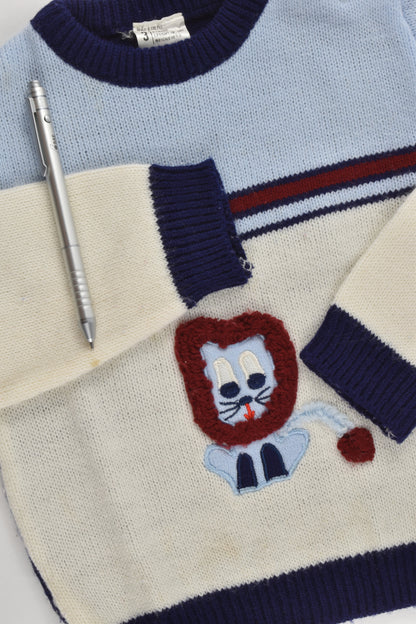 Brand Unknown Size 3 Vintage Lion Knitted Jumper